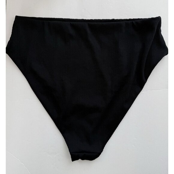 Puma Black High Waisted Ribbed Bikini Bottom Women's Plus Size XXL Beach Resort - Picture 3 of 7